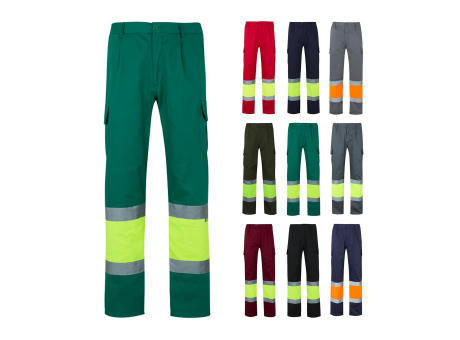 VL POSEIDON. Zweifarbige Twill-Hose mit mehreren Taschen (210 g/m²), aus Baumwolle (20%) und Polyester (80%)
