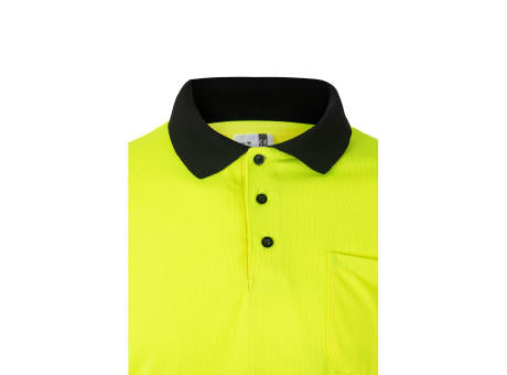 VL VULCAN. Zweifarbiges Poloshirt im Bird-Eye-Design (160g/m²) mit langen Ärmeln, aus Polyester (100%)