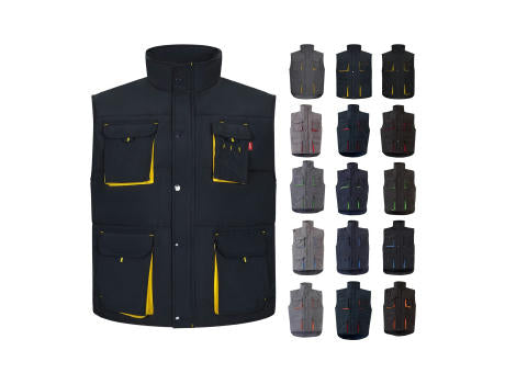 VL NERGAL. Steppweste, zweifarbig, mit mehreren Taschen (120g/m²), aus Polyester (100%)