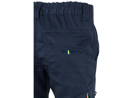 VL ZEUS. Zweifarbige Stretch-Hose mit mehreren Taschen (240 g/m²), aus Baumwolle (46 %), EME (38 %) und Polyester (16 %)
