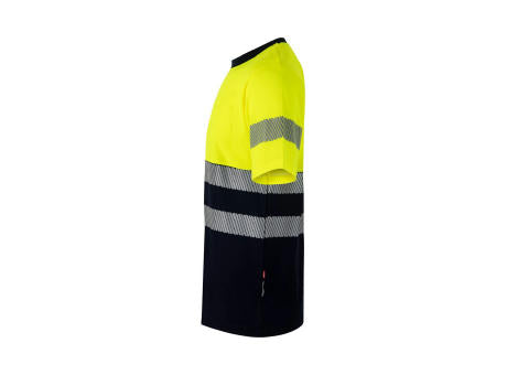 VL BASTET. Zweifarbiges T-Shirt aus Piqué (150 g/m²), aus Baumwolle (55 %) und Polyester (45 %)
