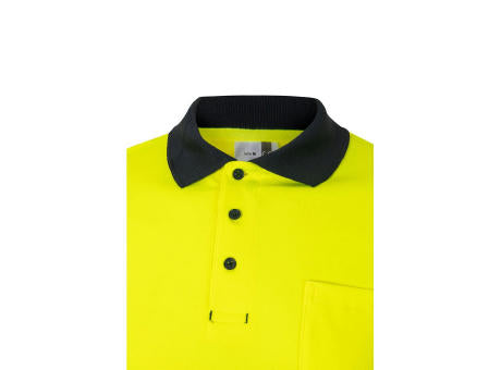 VL PLUTO LARGE. Zweifarbiges Piqué-Poloshirt (150g/m²) mit langen Ärmeln, aus Baumwolle (55%) und Polyester (45%)