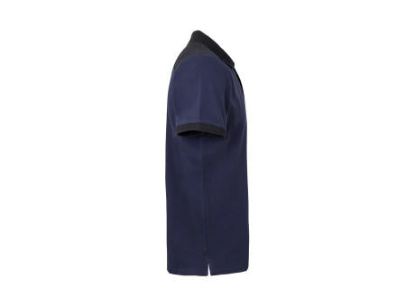 VL VELES. Zweifarbiges Stretch-Piqué-Poloshirt (200 g/m²) mit kurzen Ärmeln, aus Polyester (96 %) und Elastan (4 %)