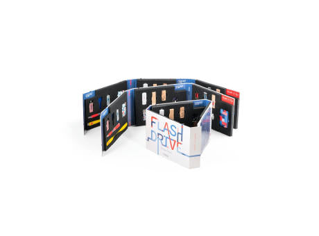 FLASH DRIVE SHOWCASE. Muster-Set bedruckte USB-Sticks