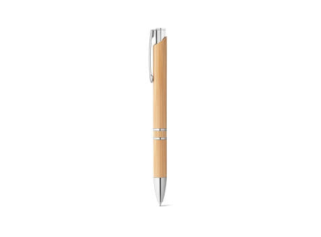 BETA BAMBOO. Kugelschreiber aus Bambus mit Clip und Details aus Metall