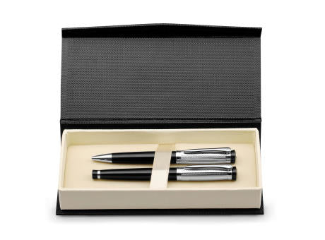 ORLANDO. Kugelschreiber- und Rollerset aus Metall mit Clip