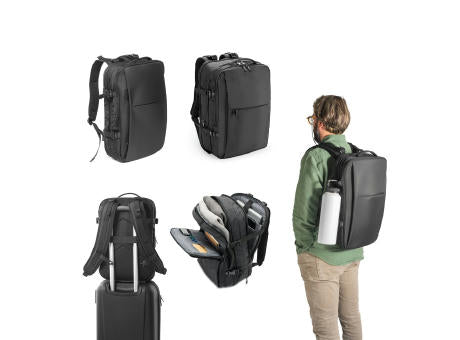 DALLAS. Hochverdichteter Reiserucksack aus recyceltem 600D-Polyester für 17.3"-Laptop
