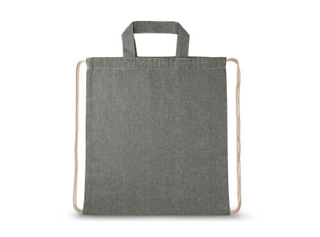 RISSANI. Tragetasche/Turnbeutel (2in1) aus recycelter Baumwolle (70%) und polyester (30% rPET) (140 g/m²)