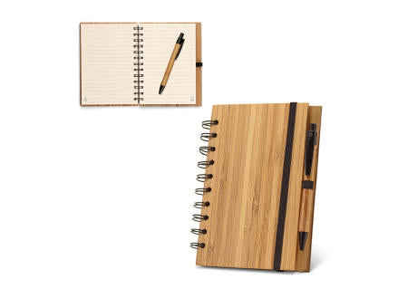 DICKENS A5. A5 Spiralnotizbuch aus Bambus mit 100% Recyclingpapier