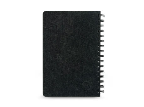 MISHIMA. A5-Ringbuch mit flexiblem Einband aus recyceltem Filz (100% rPET) mit linierten Seiten