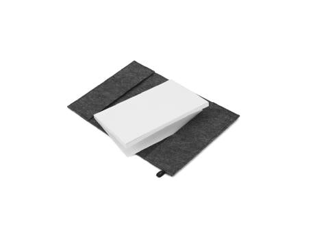 BALDWIN. A5 Notizblock mit Umschlag aus recyceltem Filz (100% rPET) und linierten Seiten aus 100 % Recyclingpapier