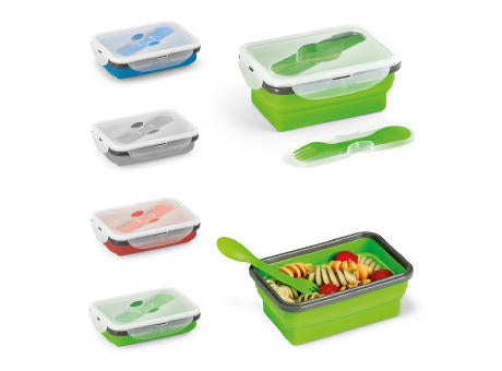 SAFFRON. Lunchbox. Faltbare hermetische Frischhaltebox aus Silikon und PP 640 mL