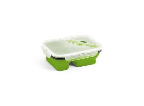 DILL. Faltbare hermetische Frischhaltebox aus Silikon und PP (480 und 760 mL)