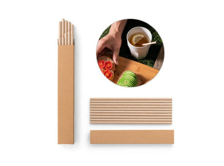 LAMONE. Strohhalm-Set aus Kraftpapier