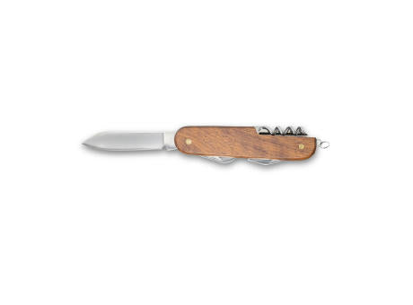 BELPIANO. Multifunktions-Taschenmesser aus Edelstahl und Holz