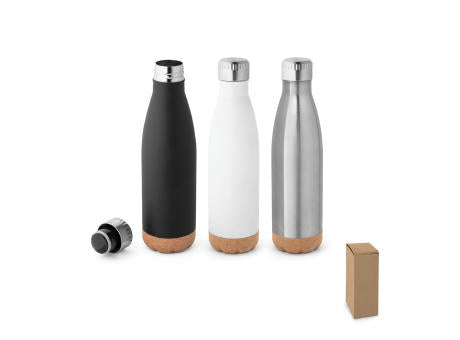 SOLBERG. Thermosflasche aus Edelstahl und Korkboden, 560 ml