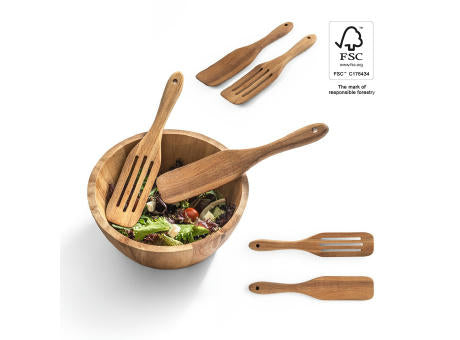 BATALI. Set aus zwei Besteckteilen aus Akazienholz