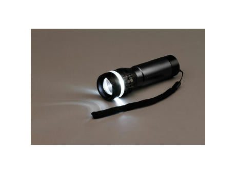 ZOOMIN. Taschenlampe aus Aluminium mit Zoomfunktion und 3 Lichtmodi