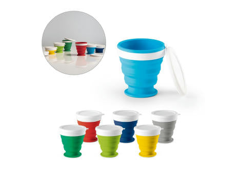 ASTRADA. faltbarer Reisebecher aus Silikon und PP 250 ml