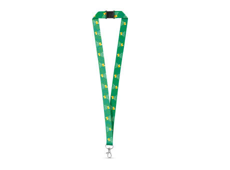 DOVER. SET Lanyard SUBLIMATION Long II (20 mm) aus recyceltem Polyester (100% rPET) mit 20 mm Schnappkarabiner und Sicherheitsverschluss