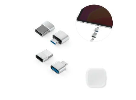 MINSKY. Set aus 2 Aluminium USB-A / USB-C Adaptern