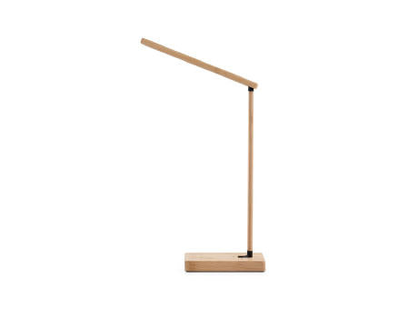 MOREY. Klappbare Schreibtischlampe mit superschnellem kabellosem 15W-Ladegerät aus Bambus
