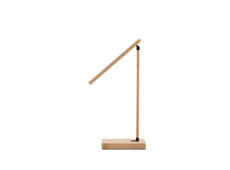 MOREY. Klappbare Schreibtischlampe mit superschnellem kabellosem 15W-Ladegerät aus Bambus