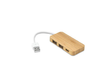 MOSER. HUB mit 2 USB-A und 1 USB-C Anschluss aus Bambus