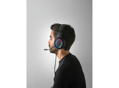 Thorne Headset RGB. Gaming-Kopfhörer mit 2 m Kabel, Mikrofon und RGB-LED-Leuchten aus ABS