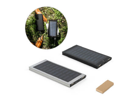 CLERK. 8'000 mAh Powerbank mit Solarpanel aus 100% recyceltem Aluminium