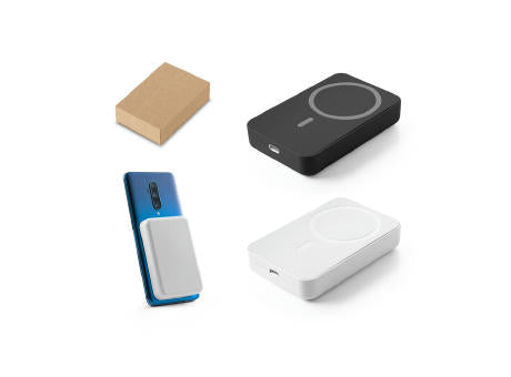 AMPERE 10. Magnetische Powerbank mit 10'000 mAh und superschnellem kabellosem Ladegerät (15 W) aus Recyceltes ABS (100% rABS)