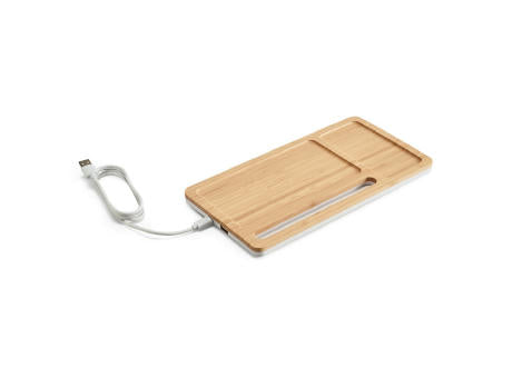 MOTT. Schreibtisch-Organizer mit 15W wireless Ladegerät aus Bambus und ABS