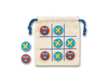 CROSSES. Klassisches 3-Gewinnt-Spiel aus Sperrholz, bestehend aus 10 Teilen