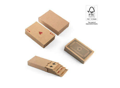 FISCHER. Ein Kartenspiel mit 54 klassischen Karten, aus Kraftpapier die aus FSC™-zertifiziertem Material und anderen kontrollierten Materialien besteht