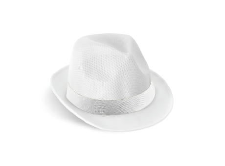 MANOLO POLI. Hut aus PP mit weißen Band aus Polyester