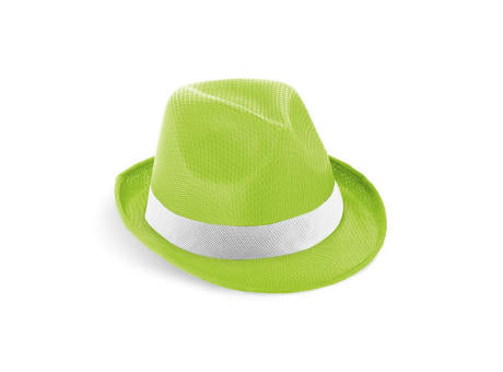 MANOLO POLI. Hut aus PP mit weißen Band aus Polyester