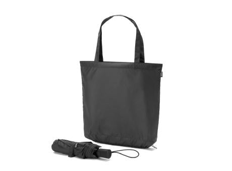 SKYLAR. 2-in-1-Regenschirm mit Einkaufstasche inklusive. Dieser ist aus recyceltem Polyester
