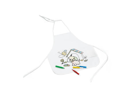 NILO. Kinderschürze zum Ausmalen aus Vliesstoff (80 g/m²)