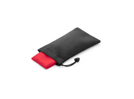 BERNAL. Sporthandtuch aus recyceltem Polyester (100% rPET) dient zur Erfrischung mit Vliesstoffbeutel