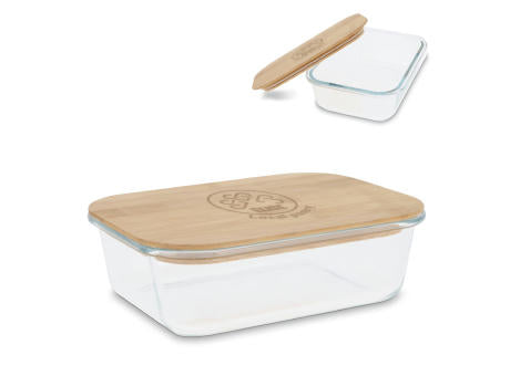 Lunchbox aus Glas mit Bambusdeckel