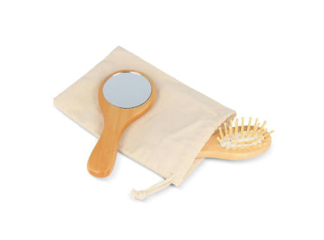 Schima superba Holz Pinsel & Spiegel Set