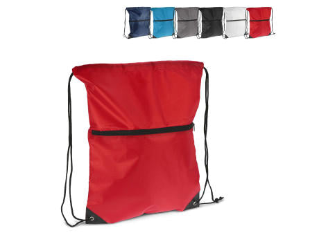 Kordelzugtasche 210T R-PET mit Reißverschluss