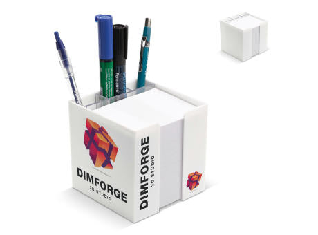 Notizzettel 10x10x10cm in Würfelbox mit Stifteköcher