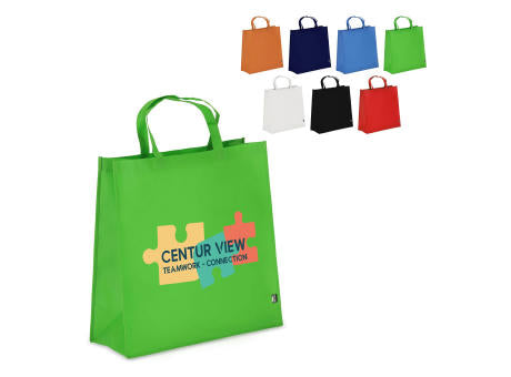 R-PET Tragetasche aus Non Woven 45 x 18 x 45cm 75g/m²