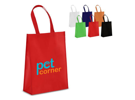 R-PET Tragetasche aus laminiertem Non Woven 30 x 12 x 40cm 105g/m²