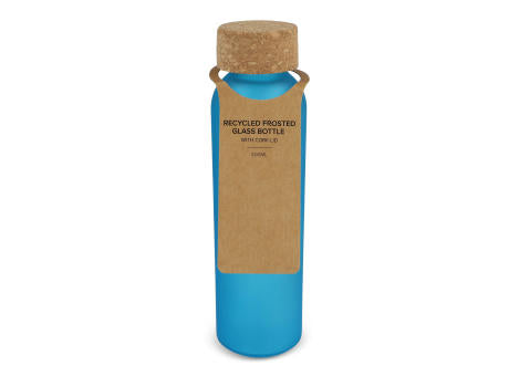 Gefrostete flasche aus recyceltem Glas mit Korkdeckel 500ml