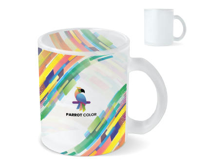 Mallorca Sublimations Becher aus gefrostetem Glas 335ml