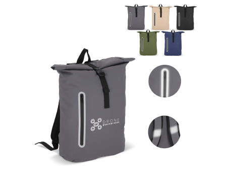 PU-beschichteter R-PET 600D Rolltop-Rucksack 20L