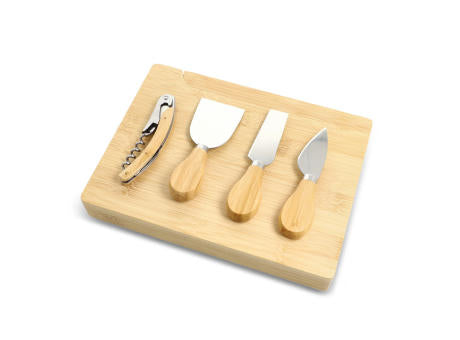 4er-Set für Käse und Wein aus Bambus