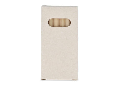 6 Buntstifte in einer Schachtel aus recyceltem Milchkarton